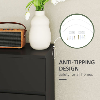 HOMCOM Chest of Drawers, 4-Drawer Storage Cabinets, Modern Dresser, Storage Drawer Unit for Bedroom 