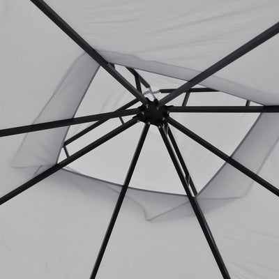 Outsunny 3 x 3(m) Garden Gazebo Patio Party Tent Shelter Outdoor Canopy Double Tier Sun Shade Metal Frame Netting, Light Grey 