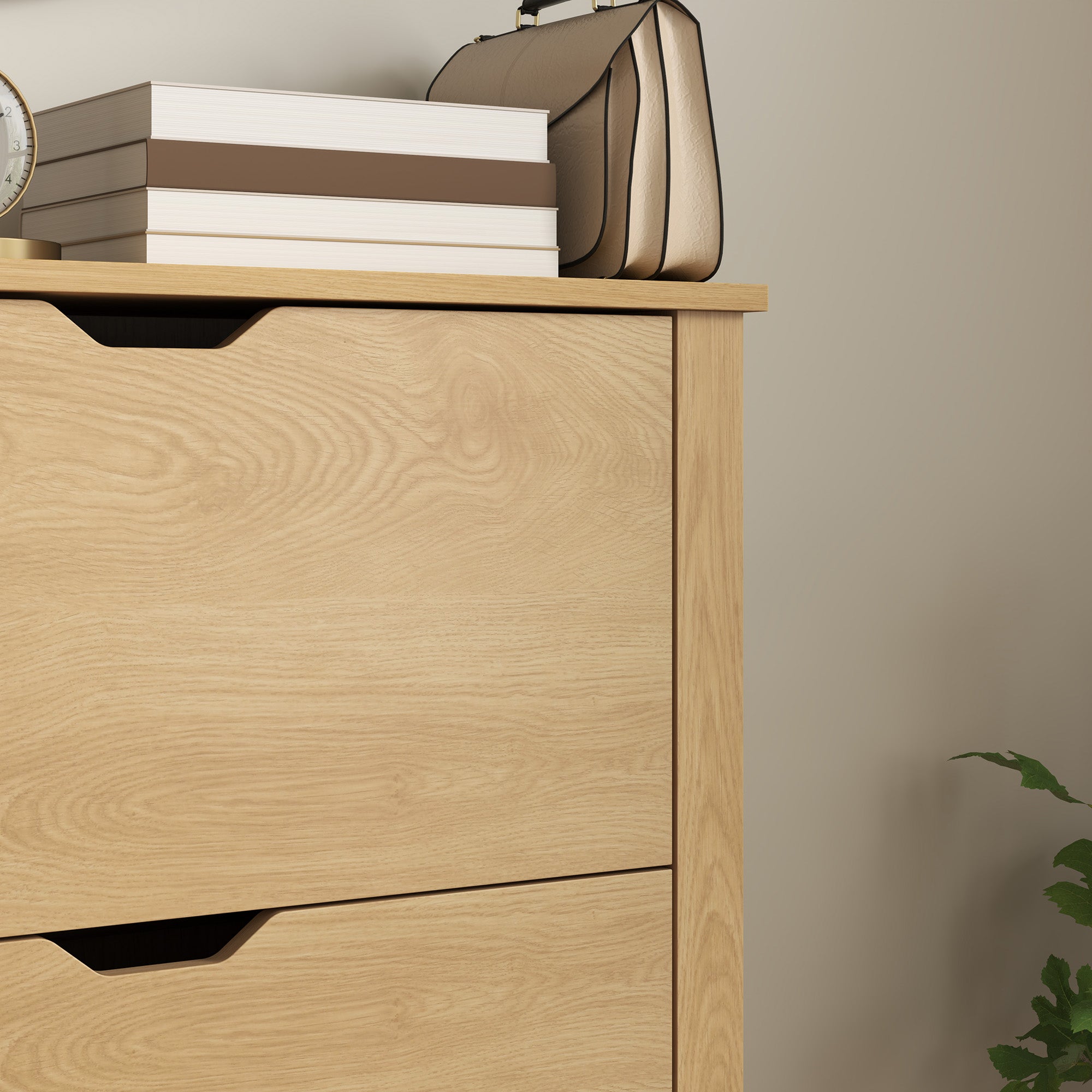 HOMCOM Slim Shoe Cabinet, Narrow Shoe Cupboard with 3 Drawers, Adjustable Shelves for 18 Pairs of Shoes, Natural Wood Finish 