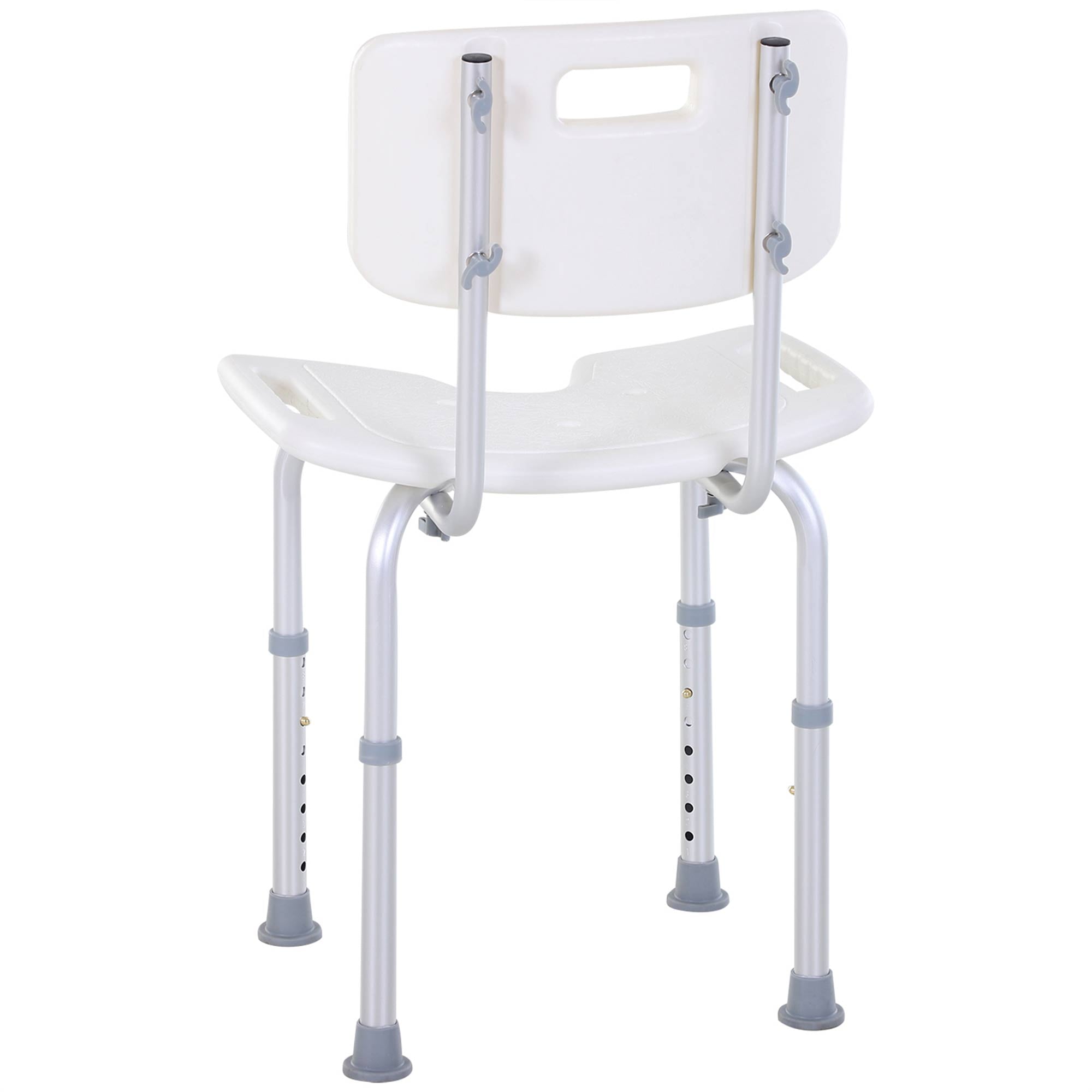 HOMCOM 8-Level Height Adjustable Bath Stool Spa Shower Chair Aluminum w/ Non-Slip Feet, Handle for the Pregnant, Old, Injured 