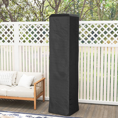 Outsunny Heavy Duty Gas Pyramid Patio Heater Cover, Full Length Outdoor Heater Cover Protector, UPF 30+ Oxford Fabric with Zipper, Black 