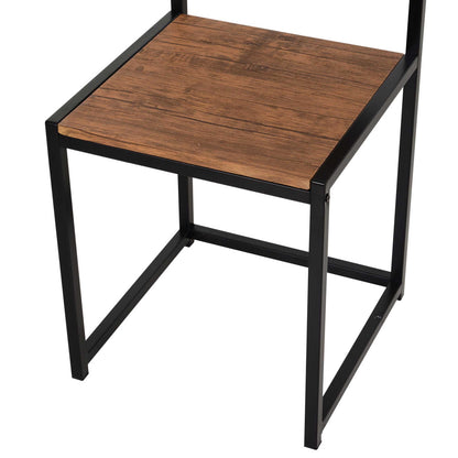 HOMCOM Dining Table and Chairs Set 2, Dining Room Sets, Rectangular Space Saving Table and 2 Chairs for Compact Kitchens, Steel Frame, Natural 