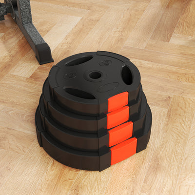 SPORTNOW Olympic Weight Plates Set, with Two 7.5kg and Two 5kg weights, Black 