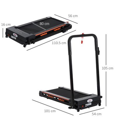 HOMCOM Steel Folding Motorized Home Treadmill w/ LCD Monitor Black 