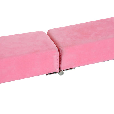 HOMCOM 2.4M 8FT Gymnastics Folding Balance Beam Home Gym Training Exercise Sports - Pink 