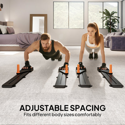 SPORTNOW Push Up Board Set of 2, Portable Press Up Board with Dual Glide Rails, Knee Pad, Pushup Stand Pilates Reformer Machine for Home Gym, Multifunctional Workout Equipment for Men & Women 