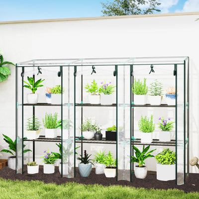 Outsunny 46 x 215cm Nine-Shelf Greenhouse 