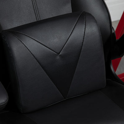 Vinsetto Video Game Chair with Lumbar Support, Racing Style Home Office Chair, Computer Chair with Swivel Base, Flip-up Armrest and Headrest, Black 
