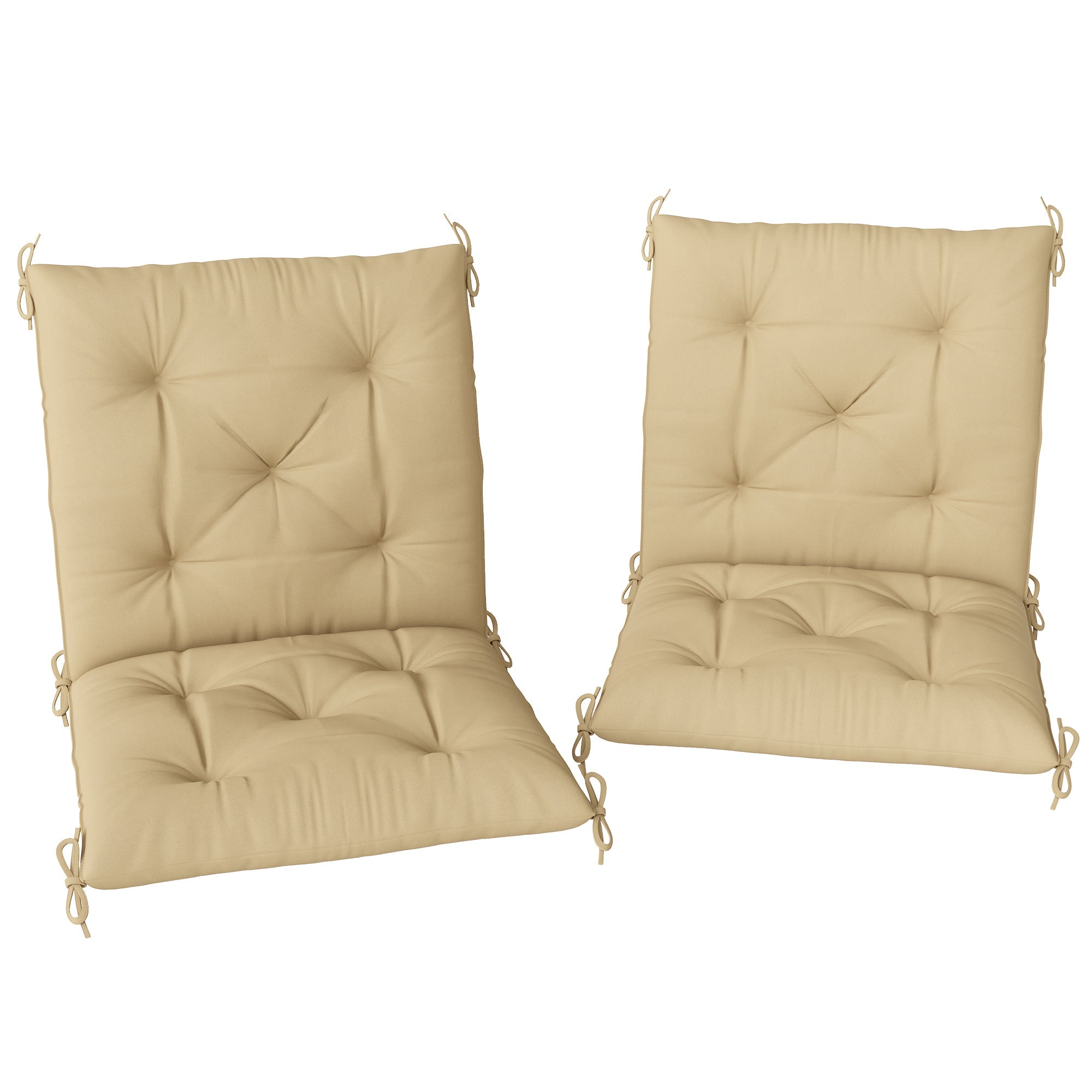 Outsunny Set of Two Outdoor Seat Cushions - Khaki 