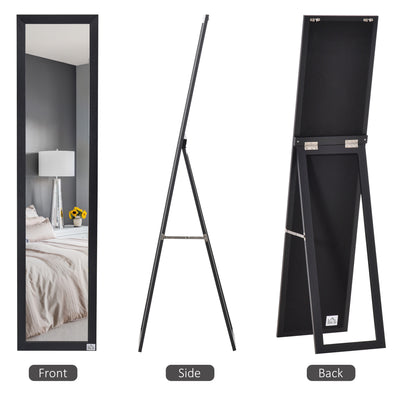 HOMCOM Full Length Mirror for Bedroom, Free Standing Dressing Mirror, Wall Mirror for Living Room, 37 x 154 cm, Black 
