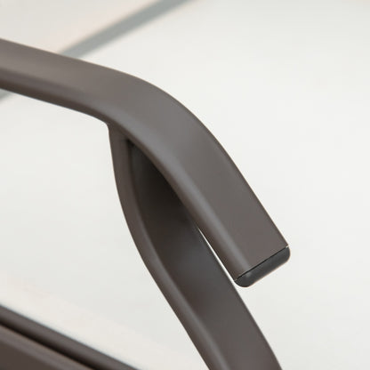 Outsunny Gliding Jack and Jill Seat, with Glass-Top Table - Brown/Beige 