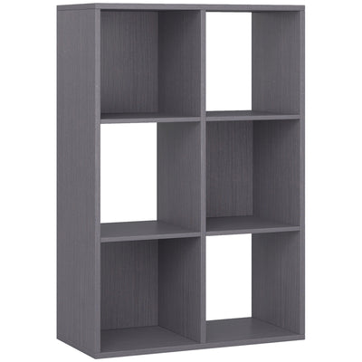 HOMCOM 6-Cube Bookshelf - Grey 