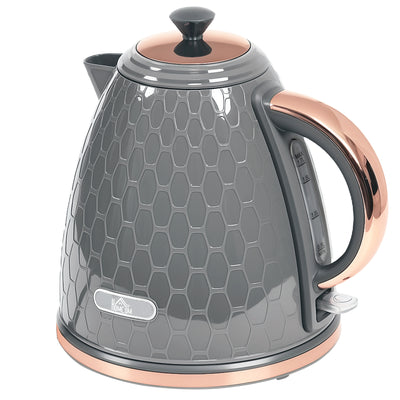 HOMCOM 3kW Rapid Boil Honeycomb Kettle - Grey 