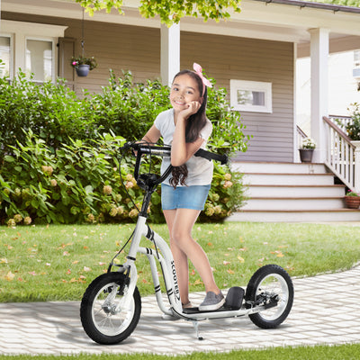 HOMCOM Dual Brakes 12" Metal frame Kick Scooter adjustable black 