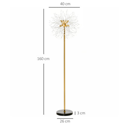HOMCOM 160cm Dandelion-Crystallite Floor Lamp, with Foot Switch 