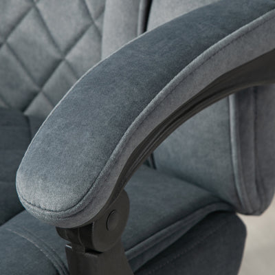 Vinsetto Massage Office Chair, Heated Reclining Computer Chair with Adjustable Height and Footrest, Dark Grey 