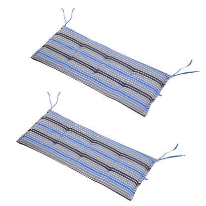 Outsunny Polyester Set Of 2 Swing Chair Cushion Blue Stripes 
