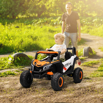 AIYAPLAY 12V Kids Ride On Car with Remote Control, Kids Electric Car with Suspension System, Music, for Ages 3-5 Years, Orange 