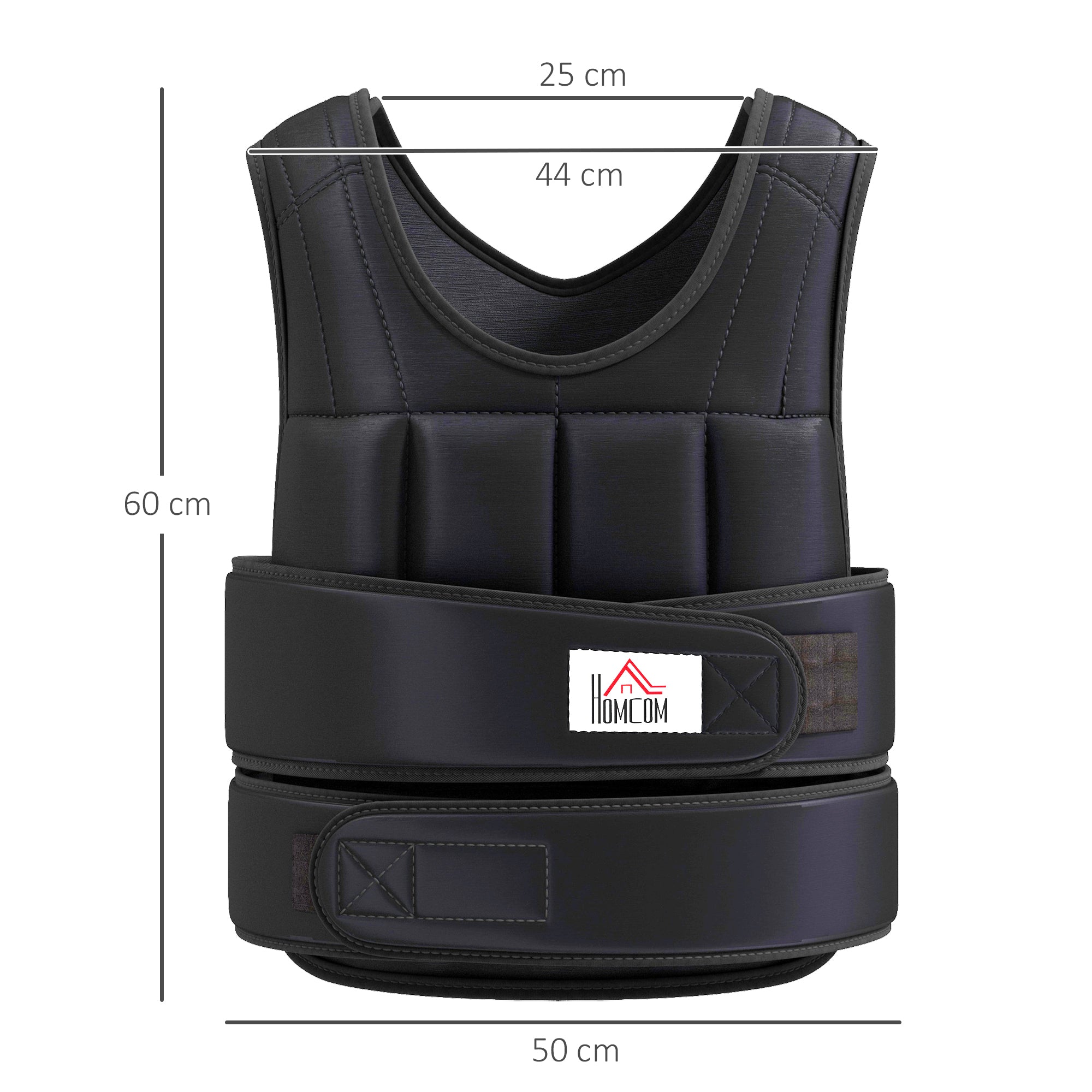 HOMCOM 15kg Weighted Vest, Adjustable Running Weight Vest with 38 Weight Bags for Men or Women Cardio Exercise, Black 