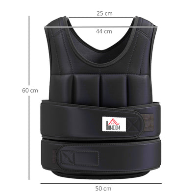HOMCOM 15kg Weighted Vest, Adjustable Running Weight Vest with 38 Weight Bags for Men or Women Cardio Exercise, Black 