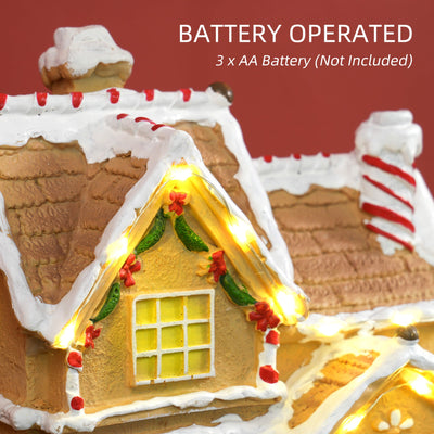 HOMCOM Gingerbread House Light & Music Christmas Decoration 