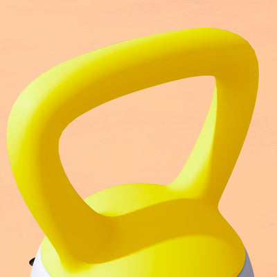 SPORTNOW Soft Kettlebell, 10kg Kettle Bell with Non-Slip Handle for Home Gym Weight Lifting and Strength Training, Yellow and Grey 