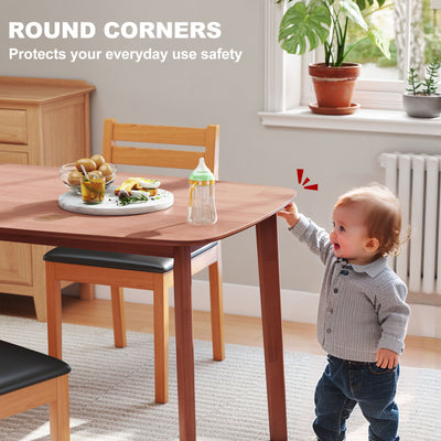 HOMCOM Pine Wood Rectangular Dining Table - Light Brown 