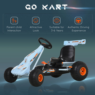 HOMCOM Kids Children Pedal Go Kart Manual Ride On Car w/ Brake Gears Steering Wheel Adjustable Seat Outdoor Fun Vehicle 97 x 66 x 59 cm 