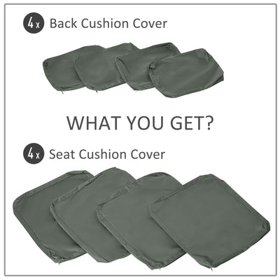 Outsunny  Replacement Cushion Cover Garden Rattan Patio Furniture Seat Cover Polyester Outdoor Deep Grey- No Cushion Included 