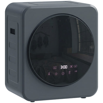 HOMCOM Vented Tumble Dryer, 4kg Front Tumble Dryer with Stainless Steel Tub, 800W Compact Freestanding Grey 