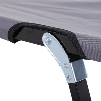 Outsunny Double Camping Cot Bed, with Bag - Grey 