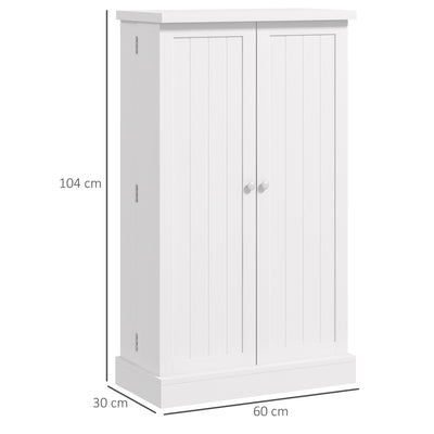 HOMCOM Freestanding Multi-Storage Kitchen Cupboard with Adjustable Shelves White 