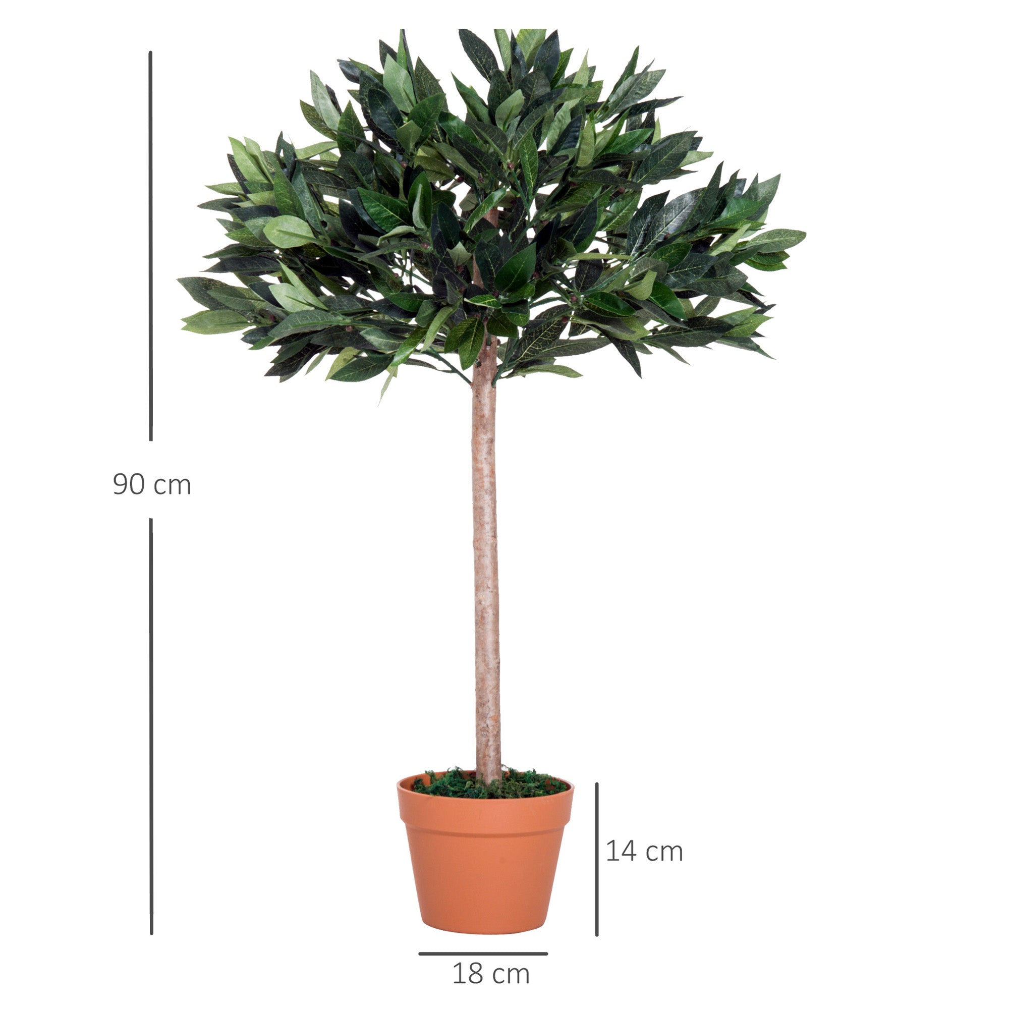 Outsunny 3ft Artificial Olive Tree Indoor Plant Greenery for Home Office Potted in An Orange Pot Set of 2 