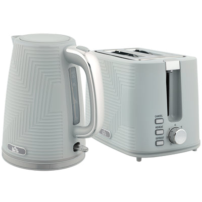 HOMCOM Modern Kettle and Toaster Set - Grey 
