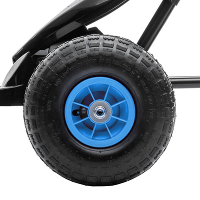 HOMCOM Kids Pedal Go Kart, with Adjustable Seat, Inflatable Tyres - Blue 