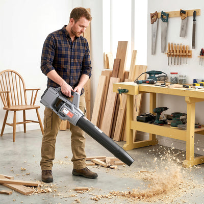 Outsunny Leaf Blower Cordless with 2 x 4000mAh Batteries & Charger, 36V Lightweight Garden Blower with 1000W Brushless Motor 