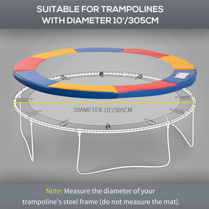 HOMCOM 10FT Trampoline Pad, Φ305cm Trampoline Accessories Surround Safety Pad Foam Padding Pads Replacement Spare, Multi-Colour 