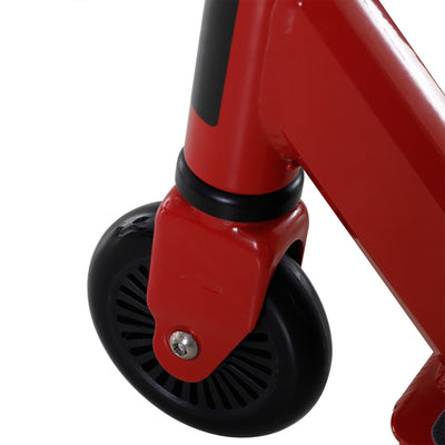 HOMCOM Street Stunt Scooter Intermediate and Beginner Freestyle Tricks Scooters For 14+ Teens Adult w/ Rear φ10cm Wheel & Brake - Red 
