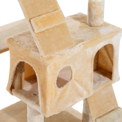 PawHut Cat Tree Scratching House, Activity Play Centre 