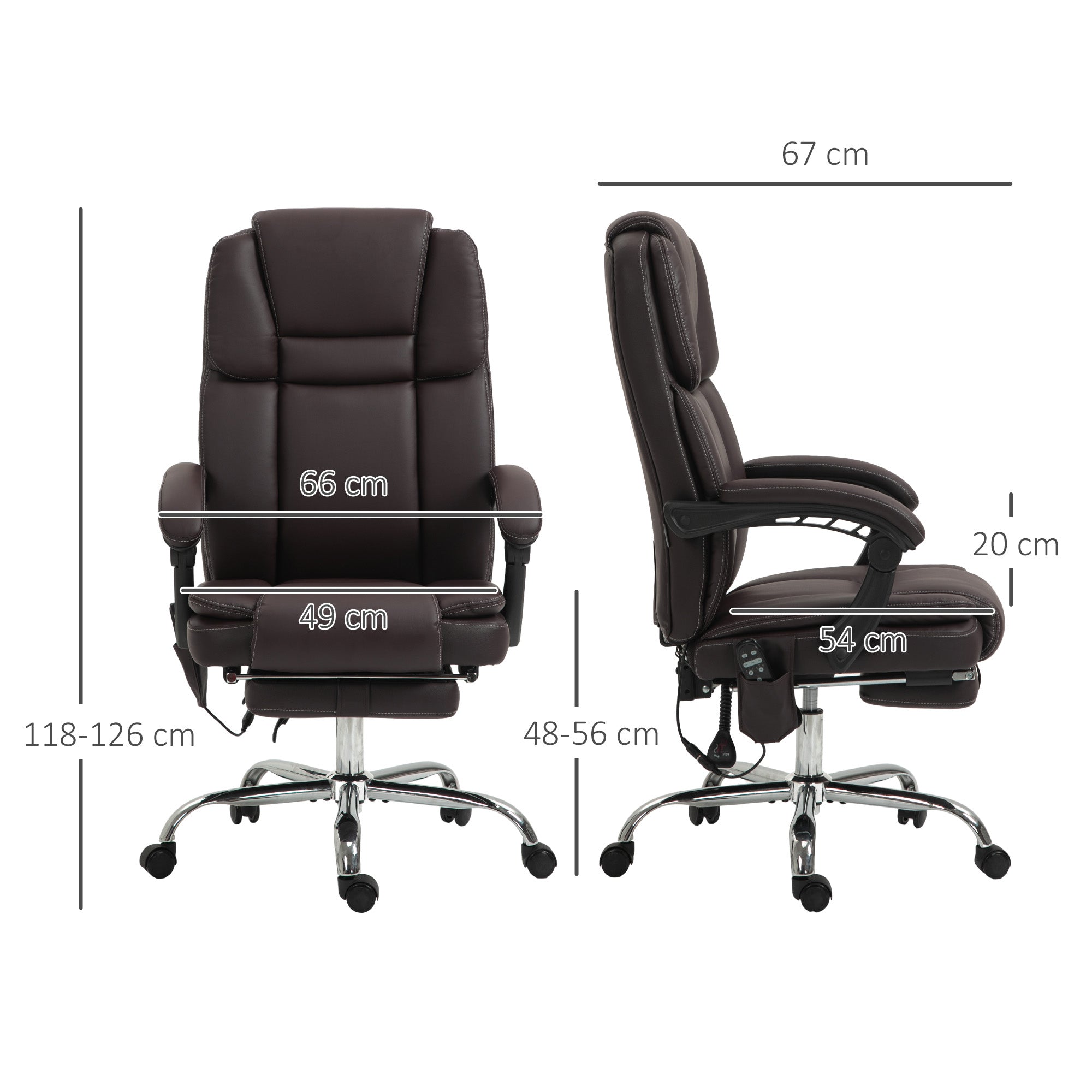 Vinsetto Six Point Vibrating Massage Office Chair - Dark Brown 