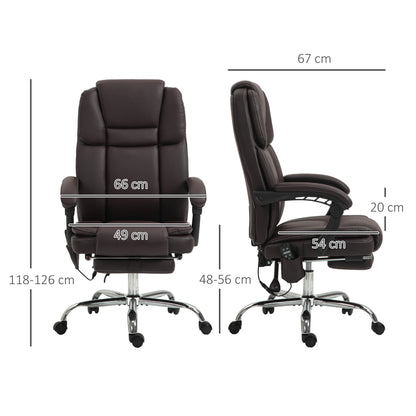 Vinsetto Six Point Vibrating Massage Office Chair - Dark Brown 
