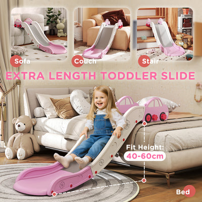 AIYAPLAY Kids Slide for Bed, Sofa, with Extended Length, Easy to assemble and Store, Pink 