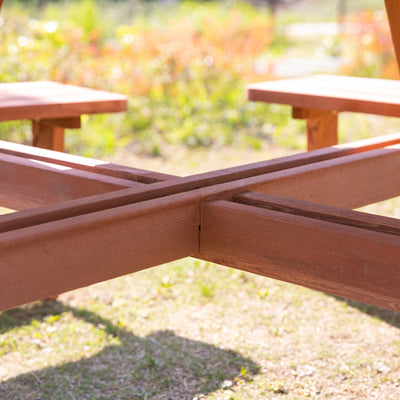 Outsunny 8-Seater Wooden Picnic Set-Fir Wood 