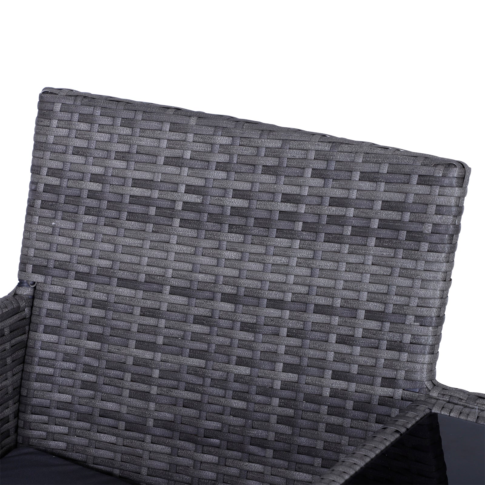 Outsunny 2-Seater PE Rattan Outdoor Garden Bench w/ Centre Table Grey 
