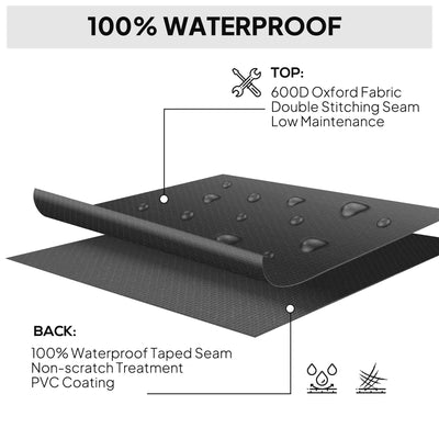 Outsunny 600D Oxford Outdoor Garden Furniture Sofa Set Cover, Waterproof Anti-UV Rattan Sun Lounger Protection Protector Cover, 275L x 205W x 90Hcm, Black 