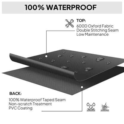 Outsunny 600D Oxford Outdoor Garden Furniture Sofa Set Cover, Waterproof Anti-UV Rattan Sun Lounger Protection Protector Cover, 275L x 205W x 90Hcm, Black 