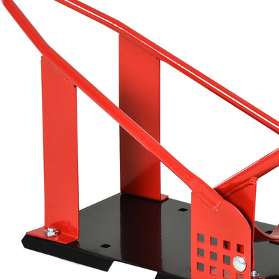 HOMCOM Motorcycle Wheel Chock 8-15.5 cm Metal Motorbike Holder Pre-Drilled Holes For Truck And Trailer 
