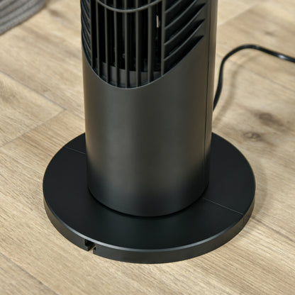 HOMCOM 31" Oscillating Tower Fan with Remote Control, 7.5H Timer, 3 Speed 3 Modes, Electric Floor Standing Cooling Fan for Home Bedroom Office, Black 