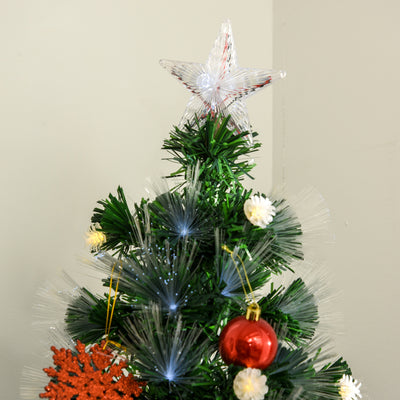 HOMCOM 6ft White Light Artificial Christmas Tree w/ 230 LEDs Star Topper Tri-Base Full Bodied Seasonal Decoration Pre-Lit Home 