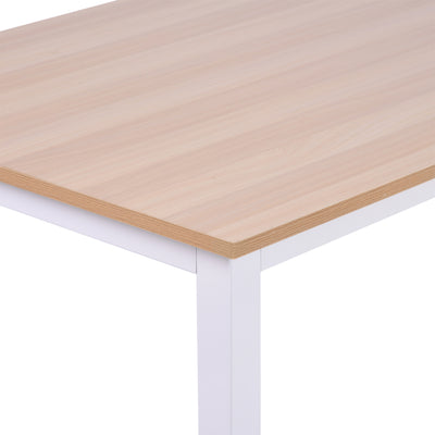 HOMCOM Computer Desk, Writing Table, 120 x 60 x 76cm Workstation for Home Office, Study with Metal Frame, Simple Assembly, White 